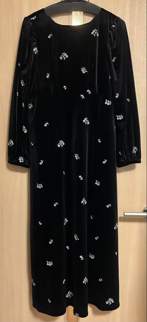 Ray BEAMS ベロア刺繍ワンピース