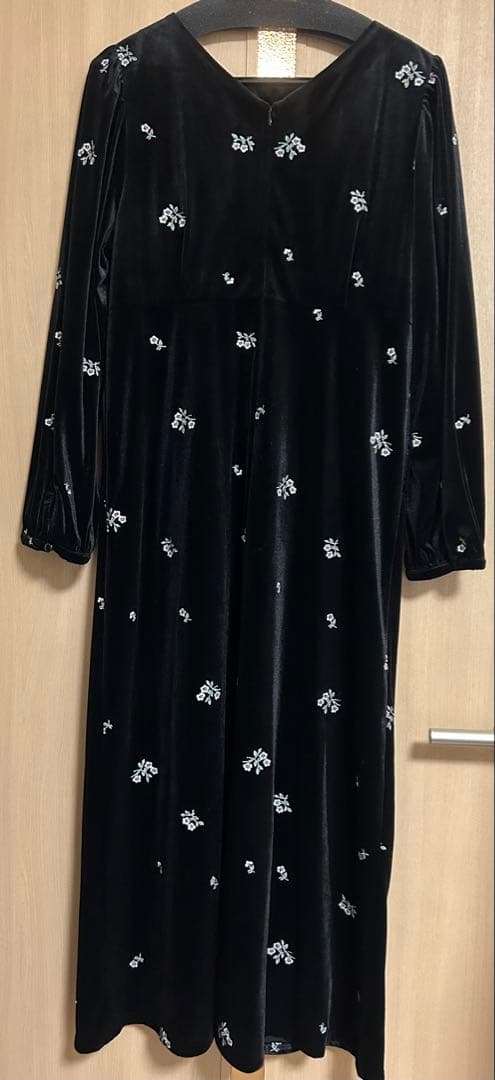 Ray BEAMS ベロア刺繍ワンピース