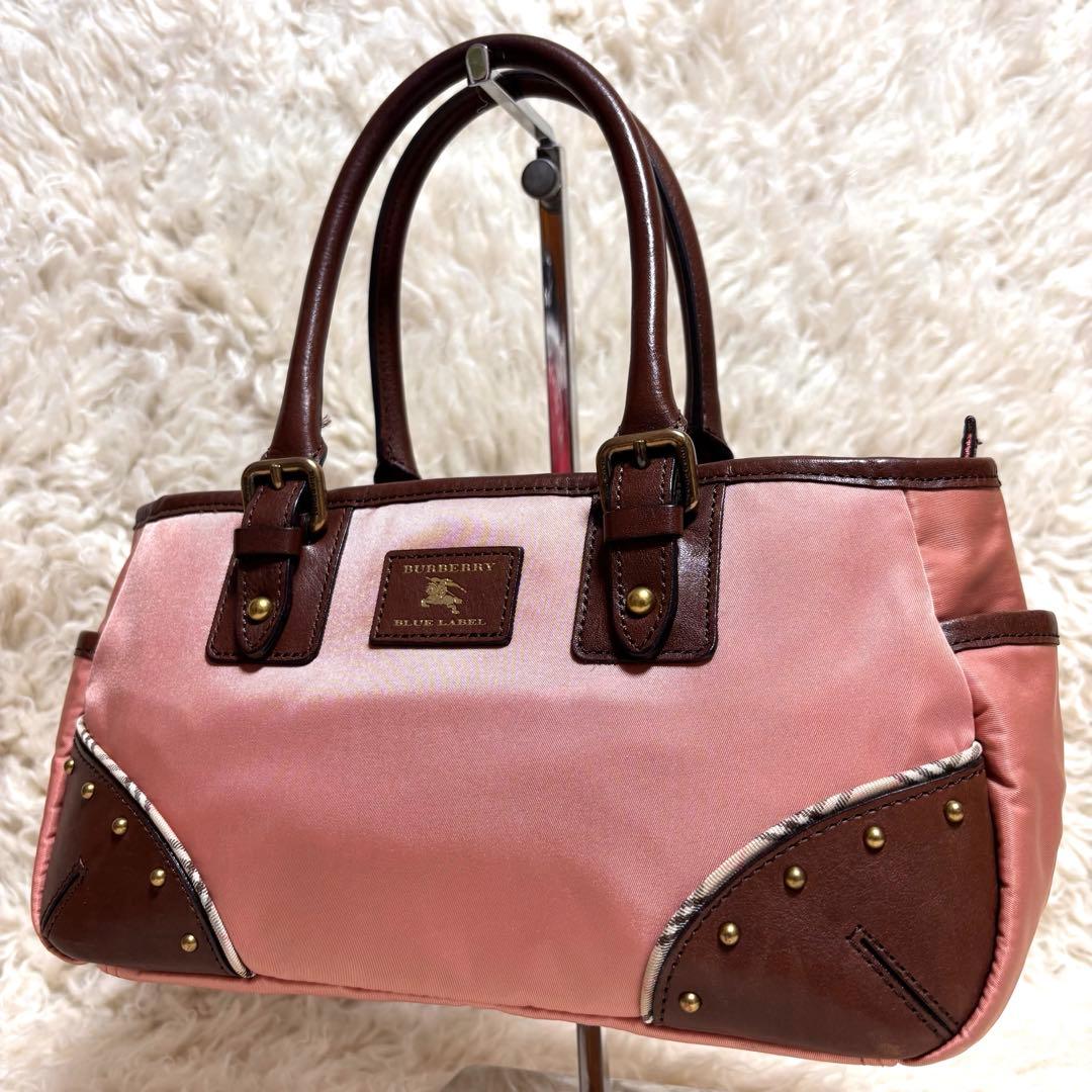 【極美品】バーバリーブルーレーベル　ハンドバッグ　レザー　スタッズ　稀少