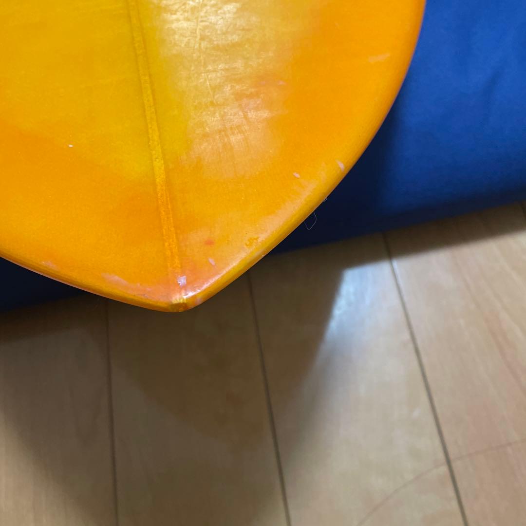 オレンジ ショートボード ファイバーグラス 5.8フィート