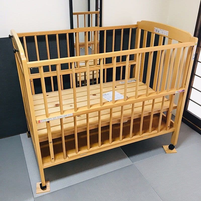 (送料込み)Sawa baby I型エトワール木製ベビーベッド ナチュラルウッド