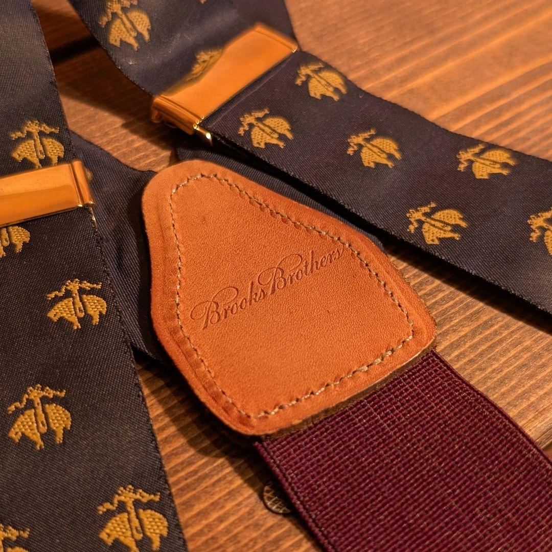 【極美品】BROOKS BROTHERS サスペンダー 真鍮 本革 ボルドー