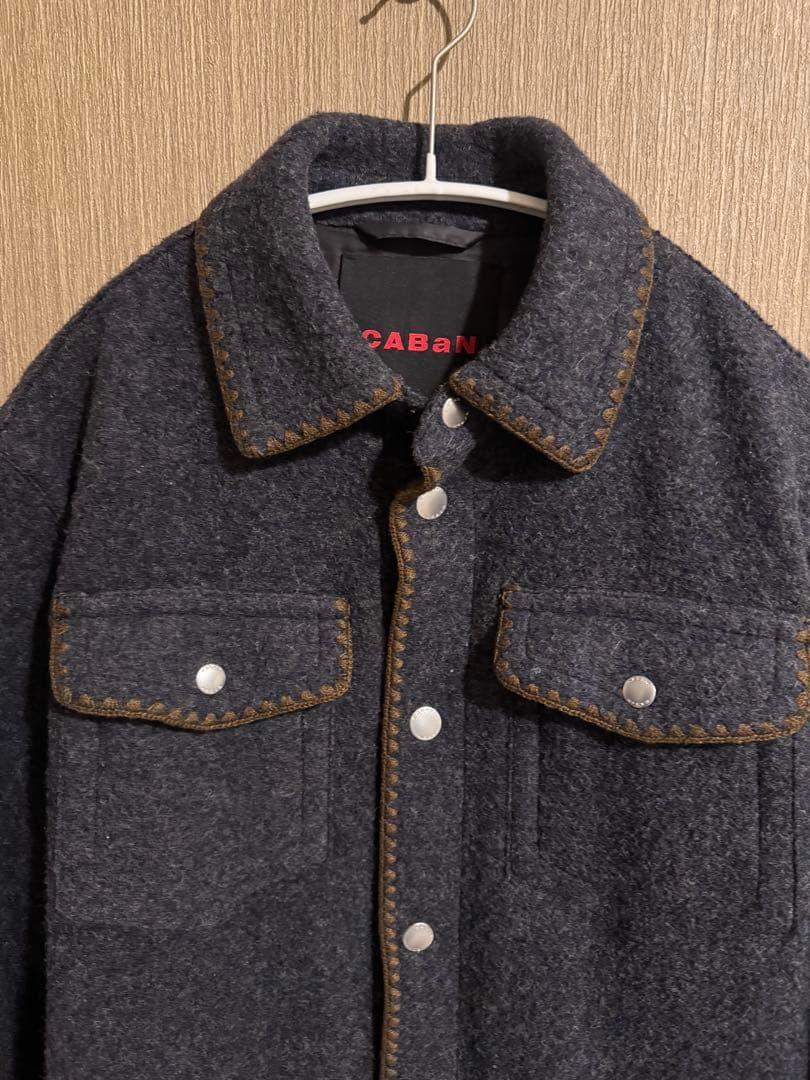 【CABaN】　キャバン　ウールフリースジャケット　グレー　Mサイズ