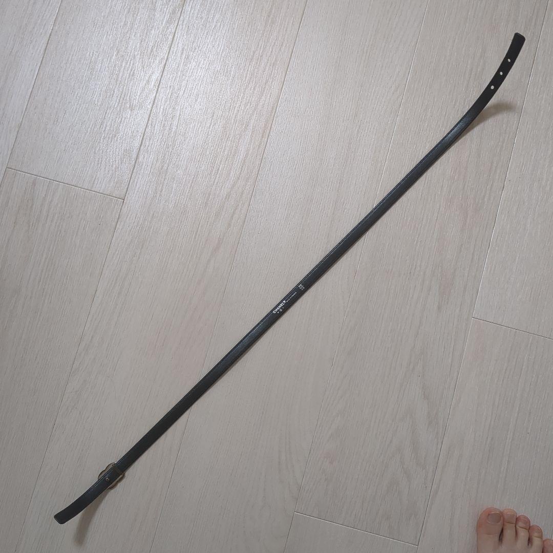 シャネル　CHANEL ココマーク　レザーベルト　ベルト　シルバー金具　ブラック