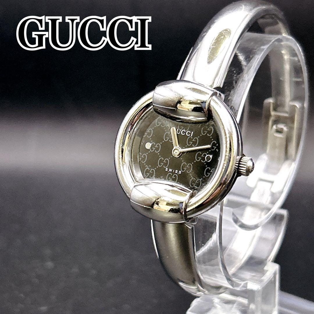 ✨威風堂々✨GUCCI グッチ 1400L バングルウォッチ GG柄 稼働