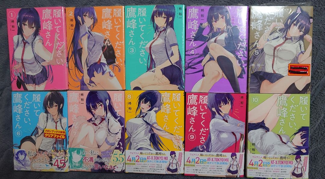 履いてください、鷹峰さん1〜10巻　特典クリアファイル＆イラストカード＆ポスター