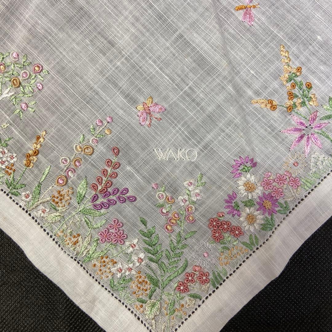 WAKO 和光　手刺繍ハンカチ／野の花