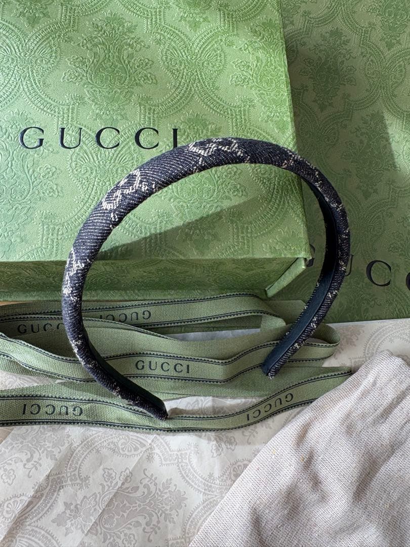 GUCCI インディゴブラックデニムカチューシャ 銀座並木店購入品