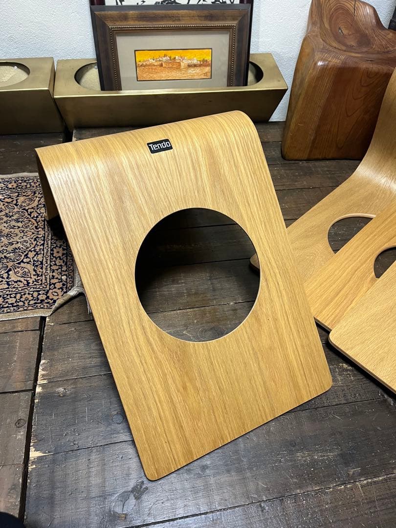 v*a様 【美品】高級品 天童木工 木製 座椅子 藤森健次 曲げ木 名作椅子 4