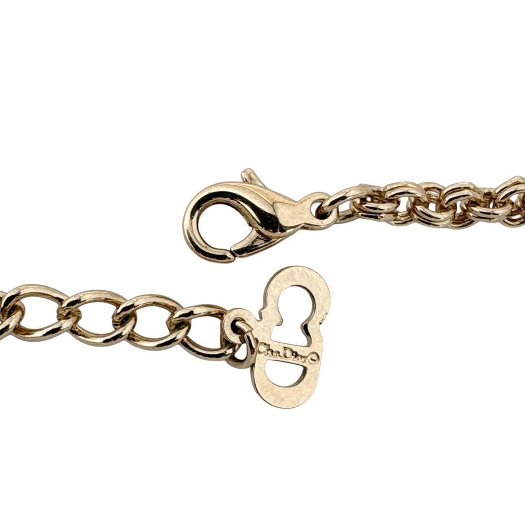 クリスチャンディオール CDロゴ ラインストーン ゴールド ネックレス