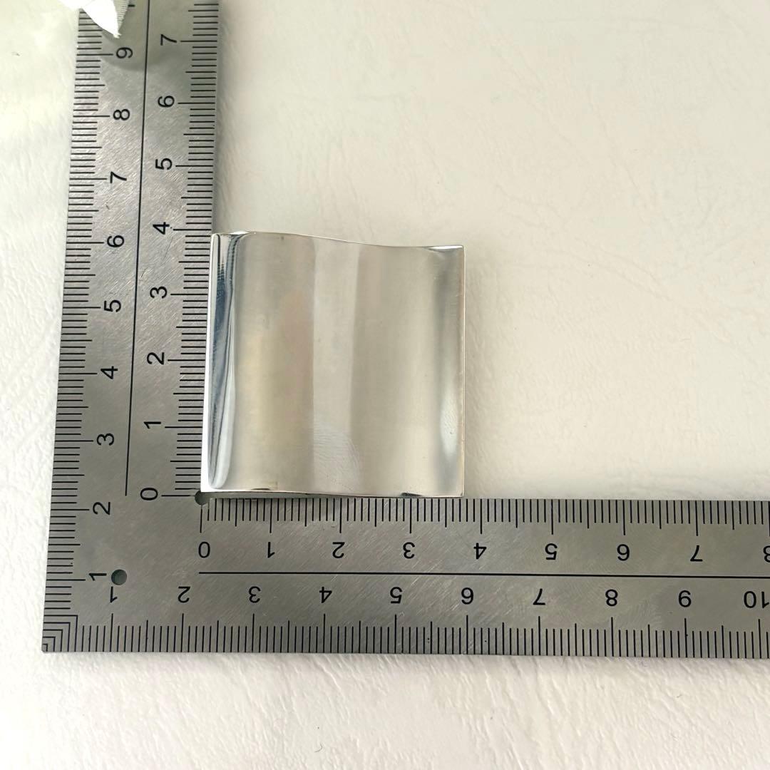 416【ジョージジョンセン】シルバー　ブローチ　トップ　2wayスクエア 432