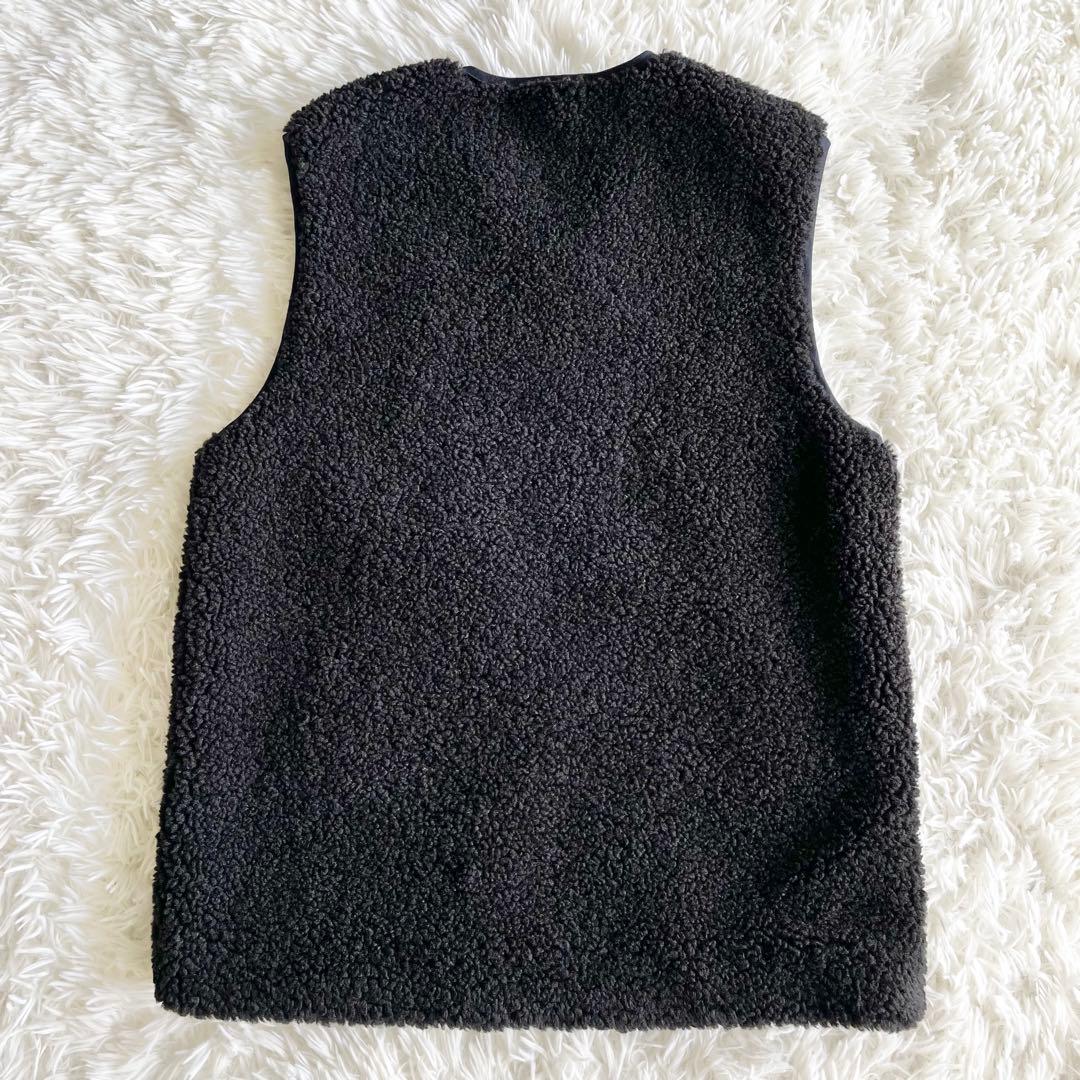 未使用タグ付き✨現行✨スリードッツ　エコファー　ベスト　ボア　黒　S