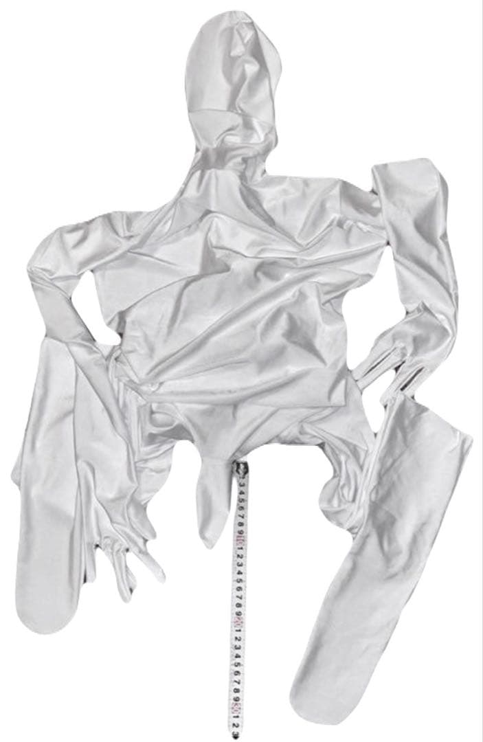 即購入OK。Lサイズ男性用凸仕様純白ゼンタイフルフェイスマスク全身タイツ