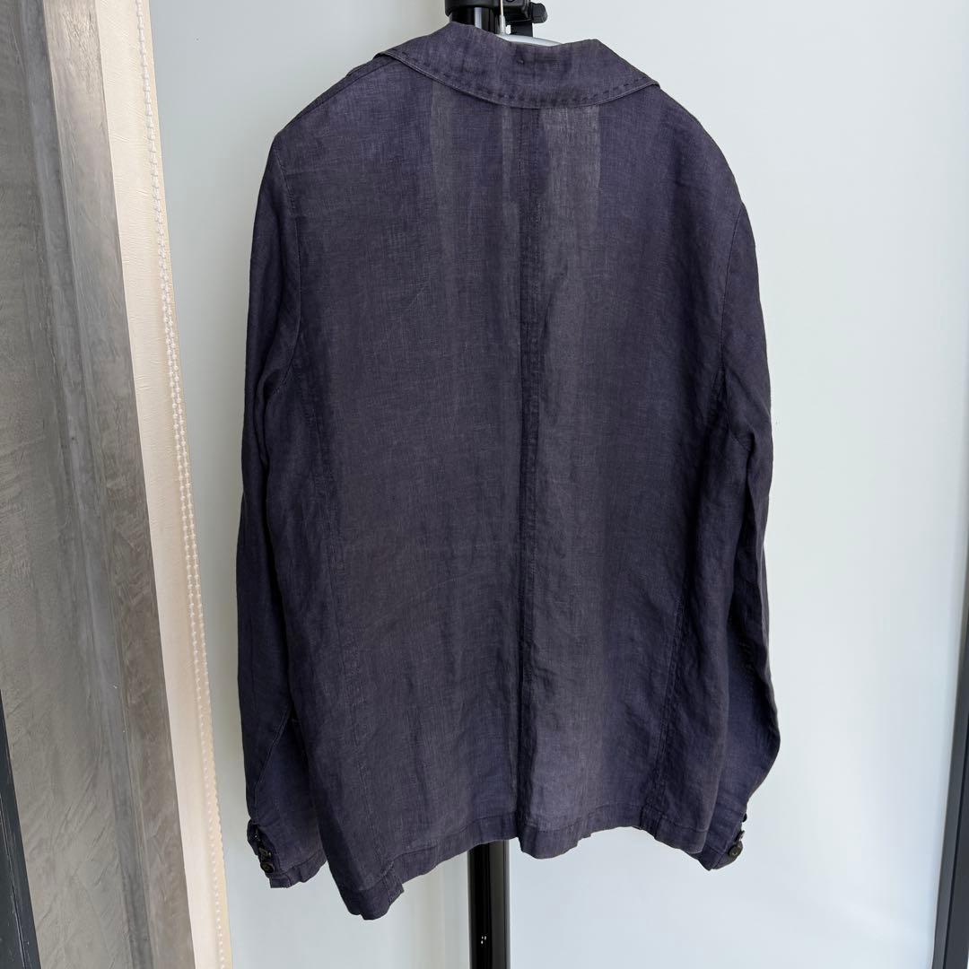 デニスコロン テーラードジャケット シングル リネン XS M相当 ネイビー