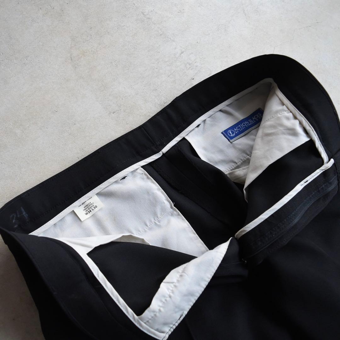 00s リーバイスアクションスラックス ブラック黒 USA W34L30 OVY