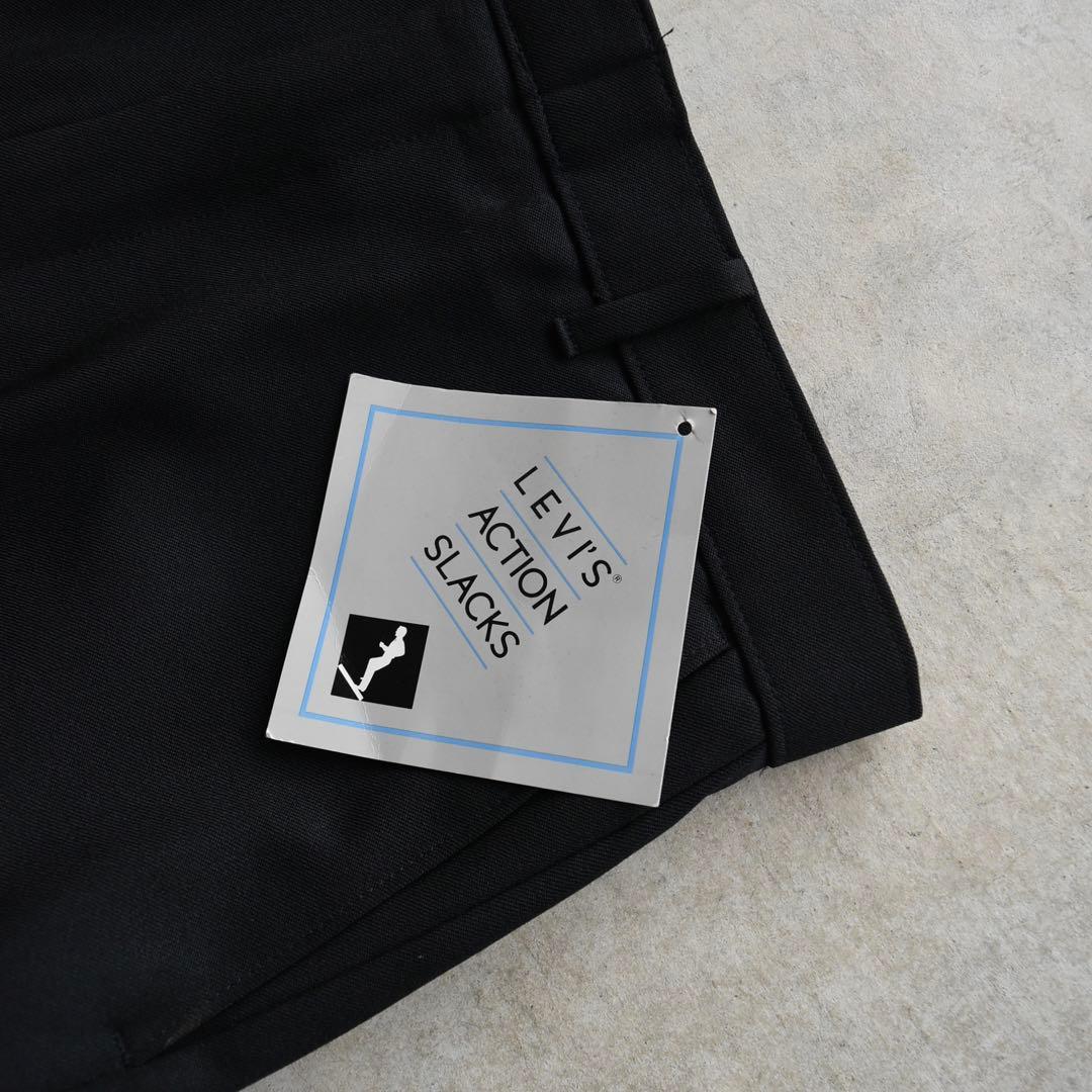 00s リーバイスアクションスラックス ブラック黒 USA W34L30 OVY