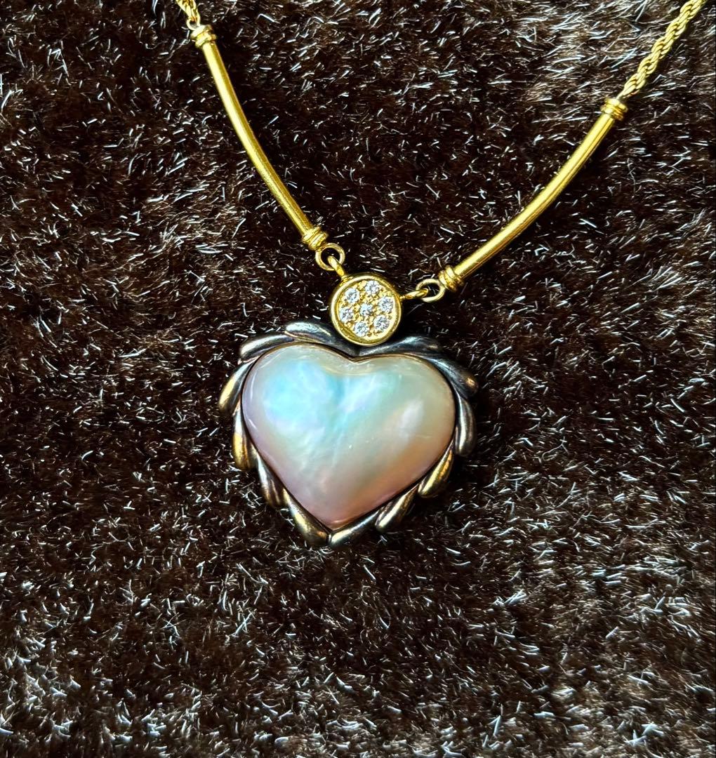 ハート型パールネックレス