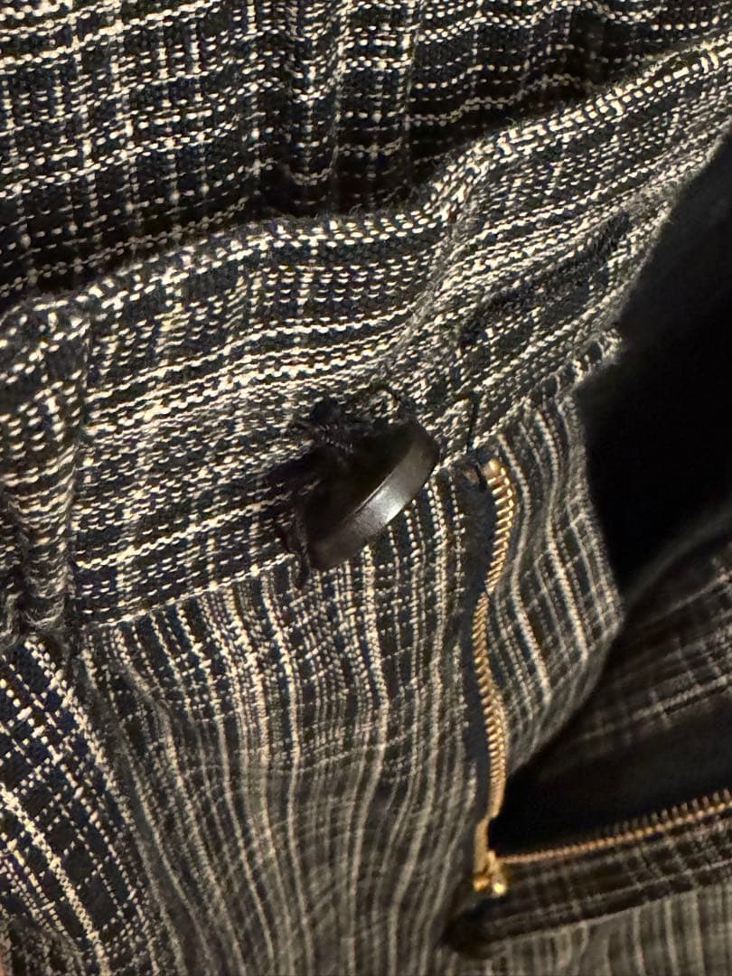 ULTERIOIR チェック柄ウエストゴムパンツ