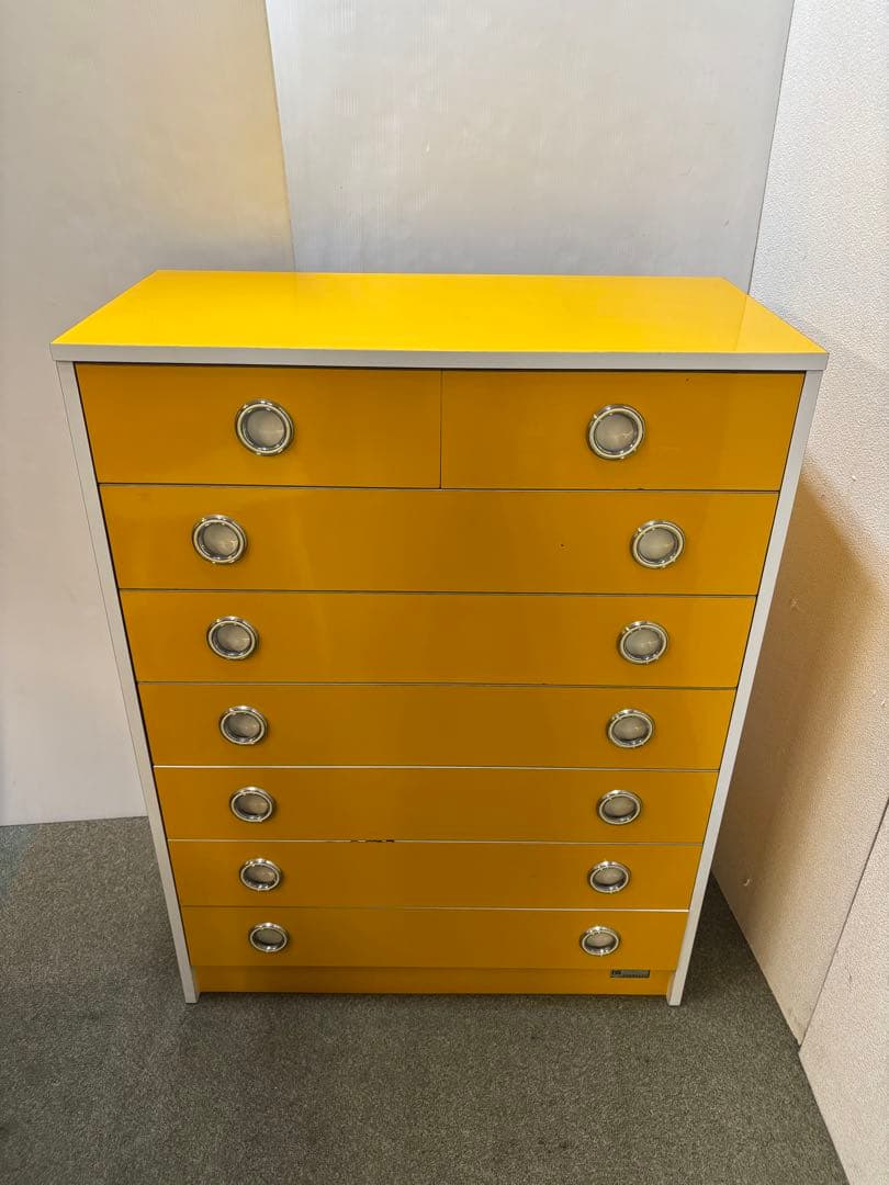 昭和レトロポップ家具　当時物　ヴィンテージチェスト　整理タンス　カラフルタンス