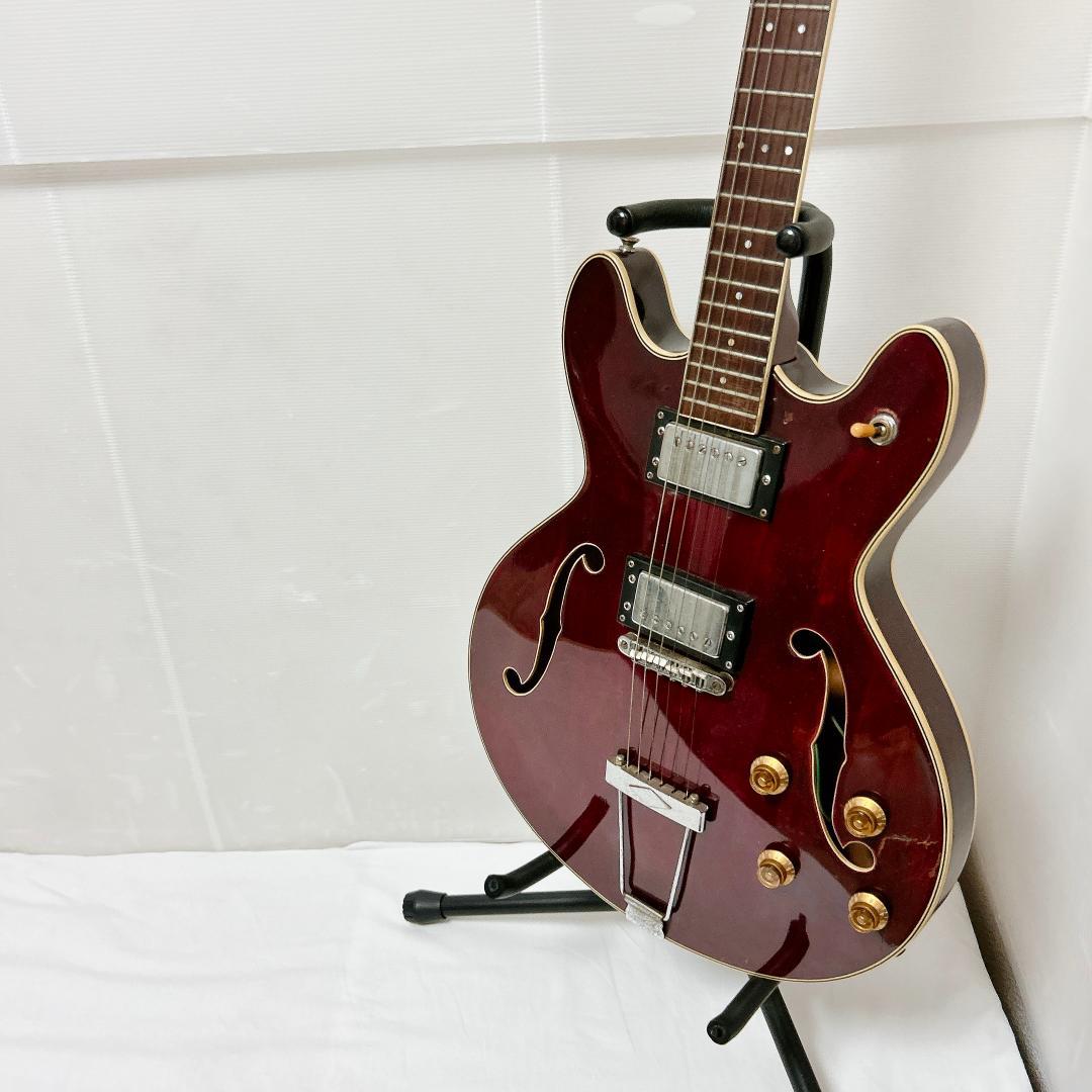 美品 Goldon セミアコギター ビザール アコースティックギター 赤