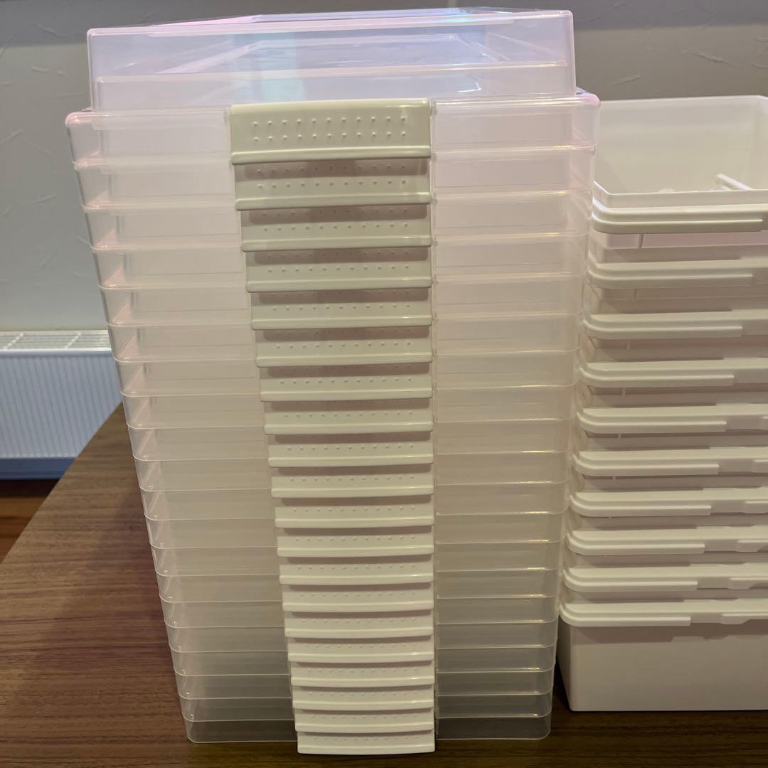 収納ケース 収納ボックス 20個 フタ付き プラスチック製 仕切り板　積み重ね可