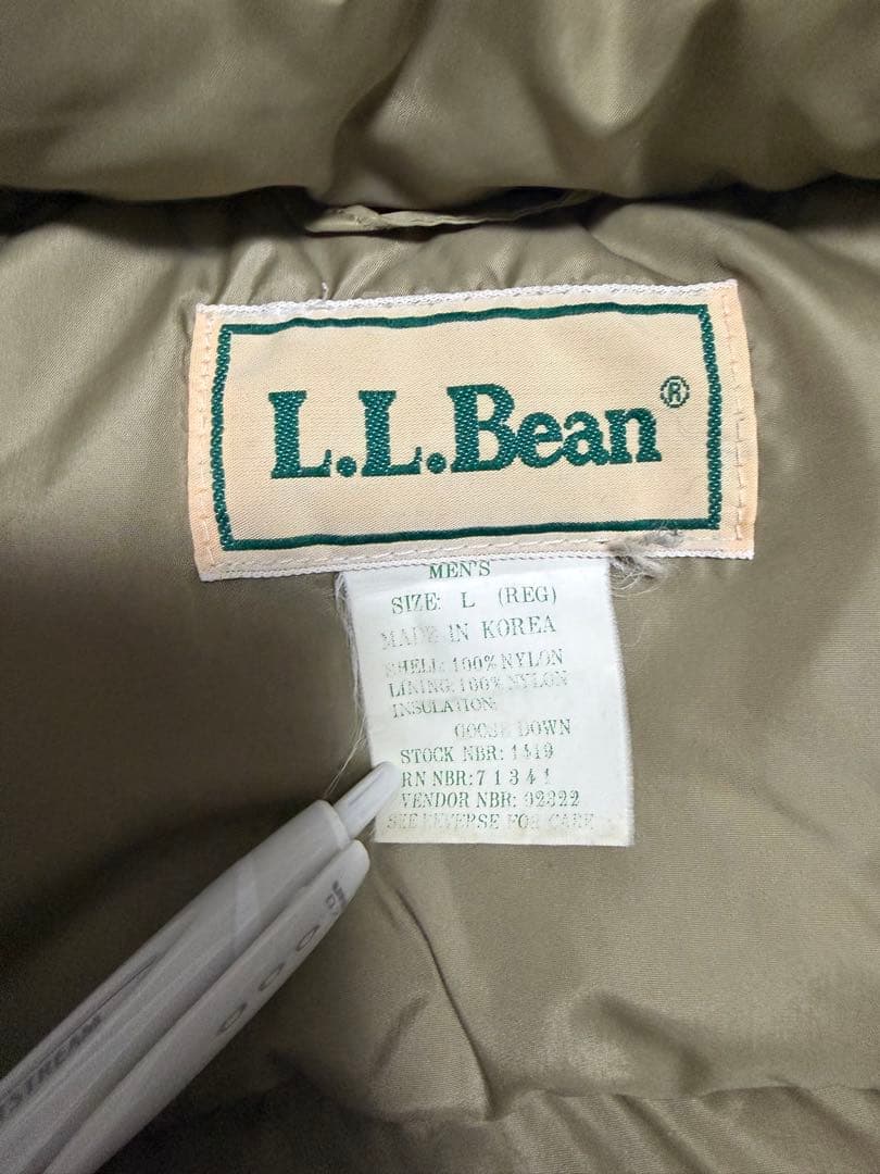 90s L.L.Bean ベージュ ダウンベスト Lサイズ