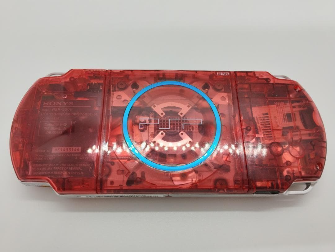 PSP 3000 すぐ遊べるセット【美品・カスタム】スケルトンレッドオプション付