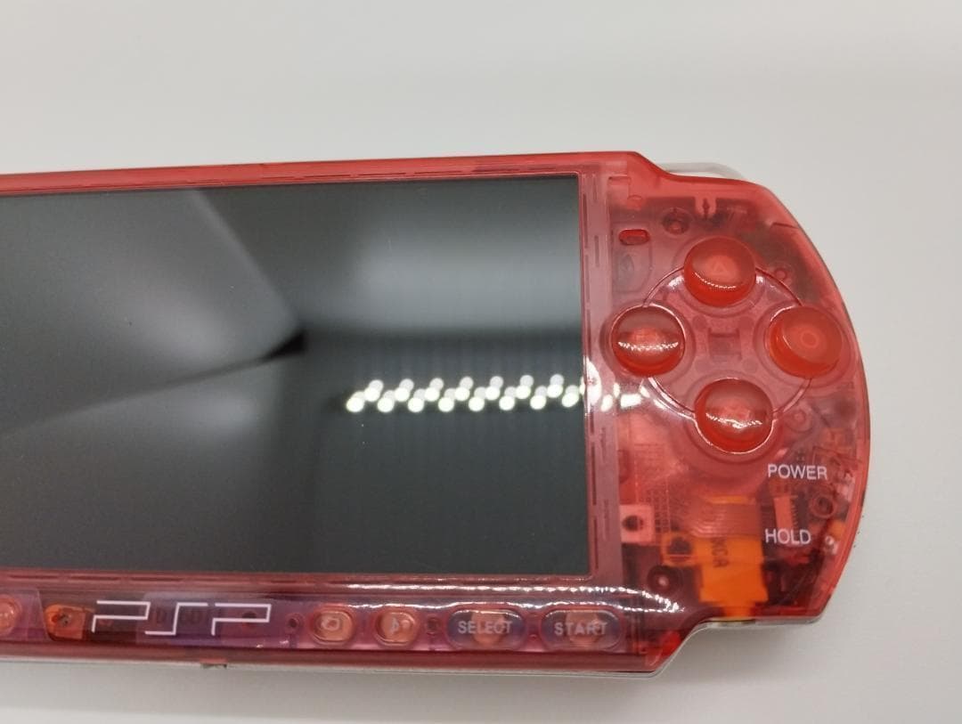 PSP 3000 すぐ遊べるセット【美品・カスタム】スケルトンレッドオプション付