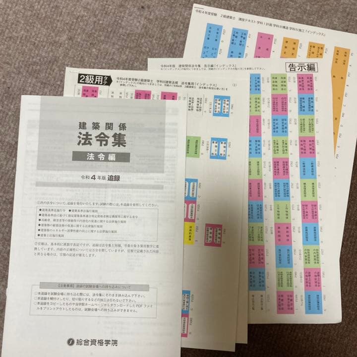 総合資格　2級建築士短期学科　教材一式