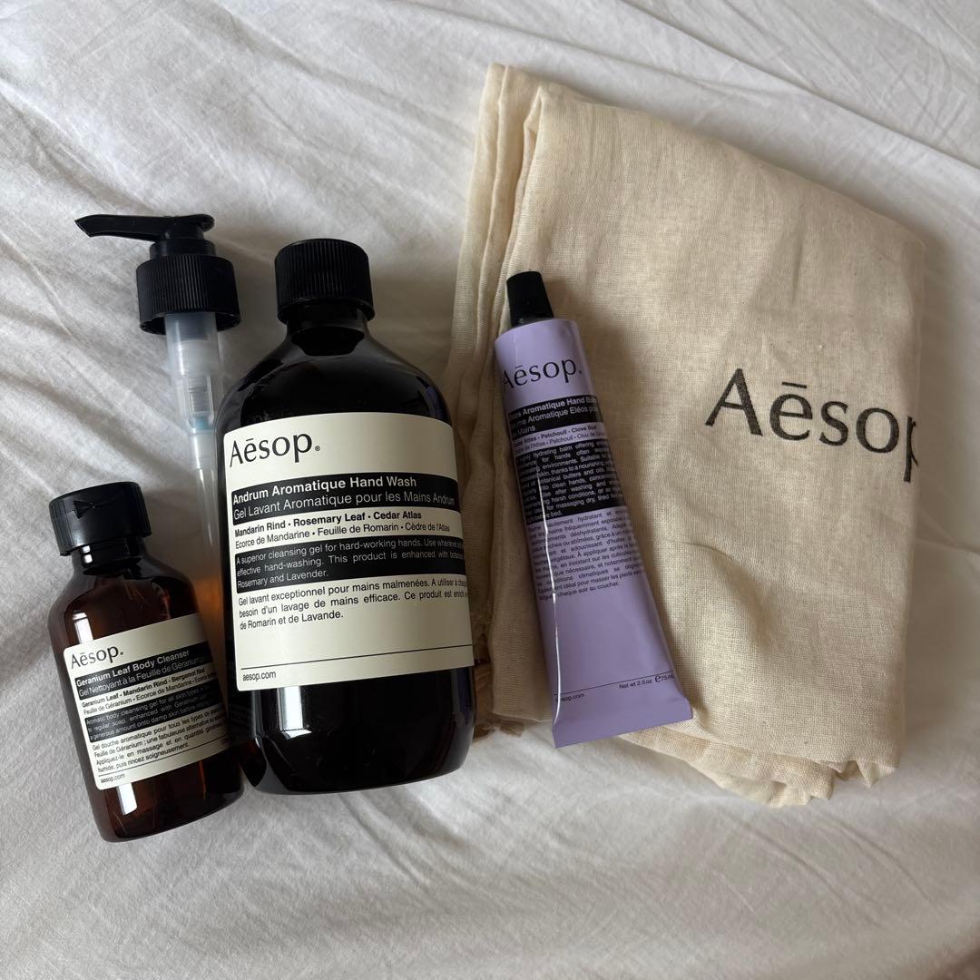 Aesop ハンドクリーム、ボディーウォッシュ、ハンドソープセット