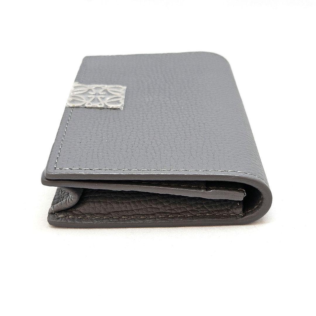 極美品 LOEWE ロエベ 名刺入れ カードケース アナグラム グレー レザー