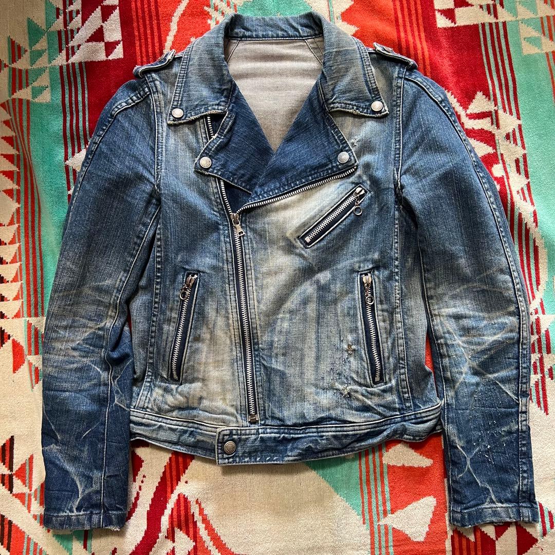 ダメージ加工デニム　ライダースジャケット◆ヒステリックグラマー