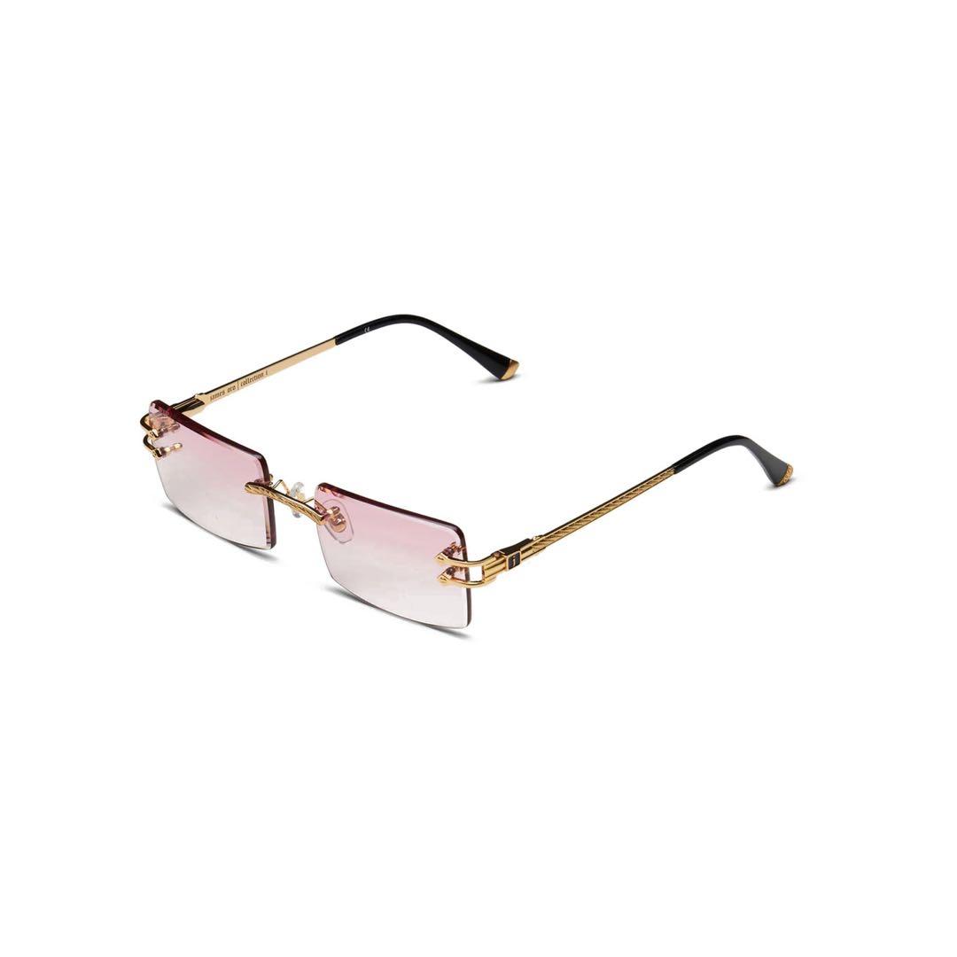 james oro リムレスサングラス ピンク