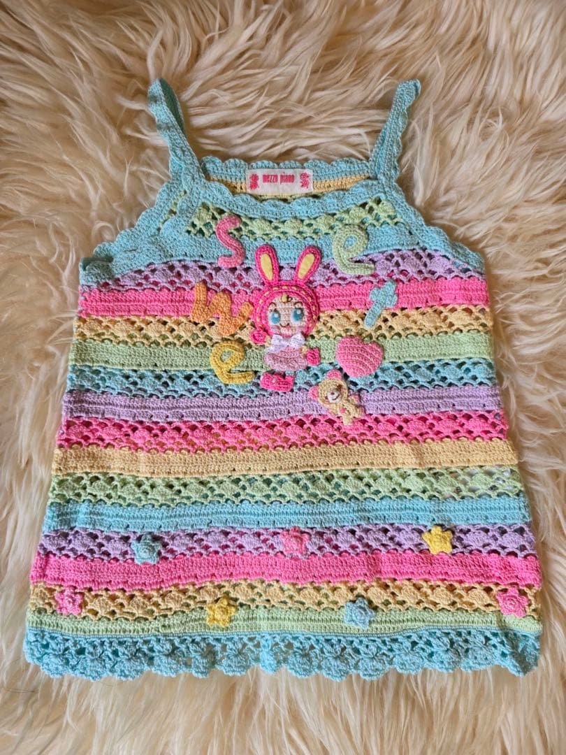 極稀少 MEZZO PIANO レインボーベリエちゃん ストライプタンクトップ