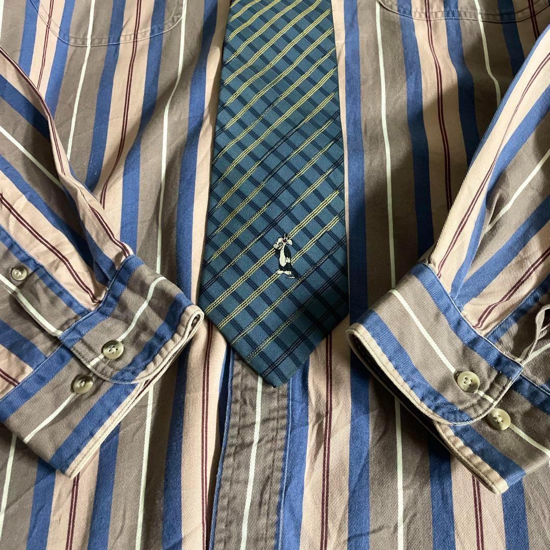 海外 c-boy 90's 太ストライプ BDシャツ BURBERRYスラックス