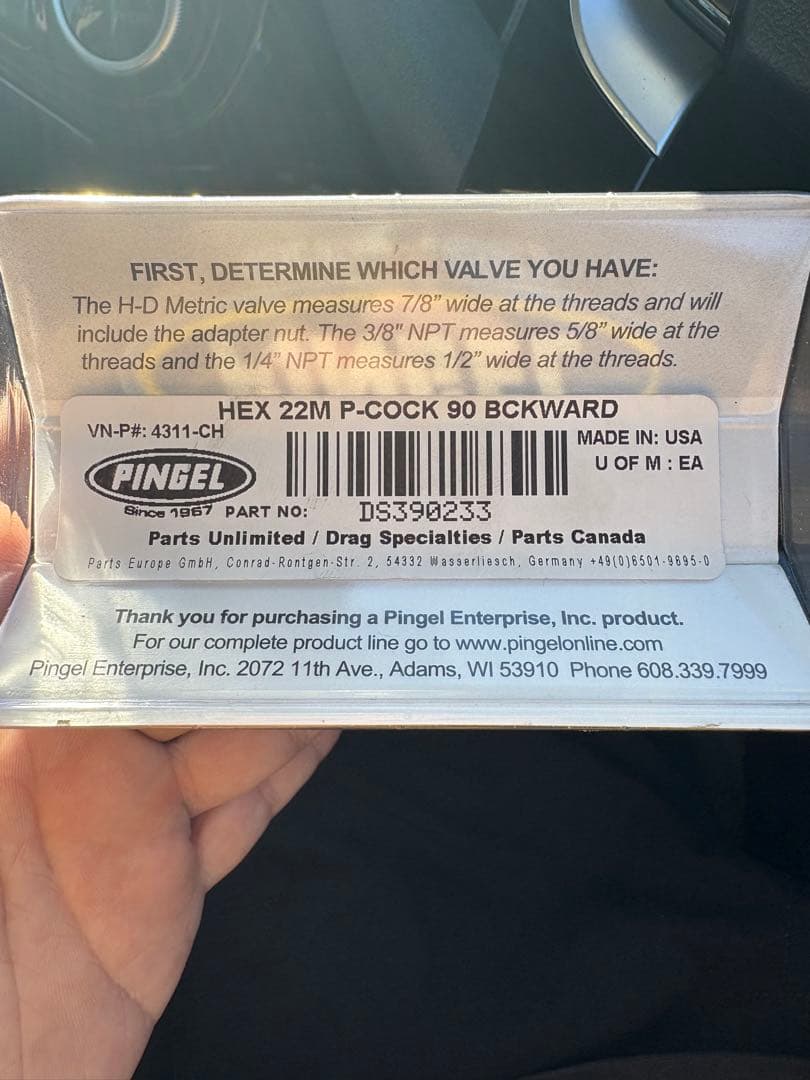 PINGEL ピンゲル 4311-CH 22mm 燃料コック