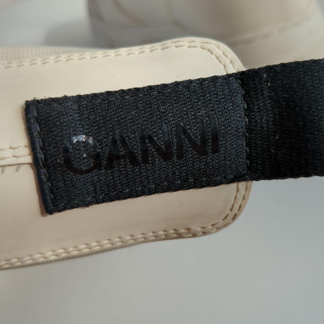 GANNI*37 ホワイト サイドゴアブーツ 厚底*リサイクルラバー