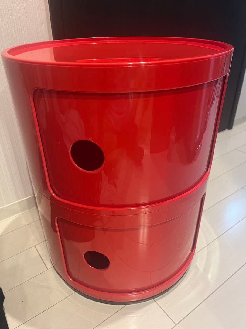Kartell カルテル社 コンポニビリ レッド　ラウンドチェスト 2段