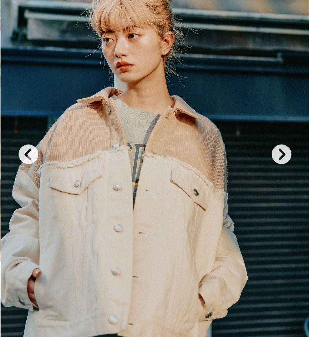 は*こ様 リメイク風モンスターGジャン　ニコアンド　アイボリー　ベージュ