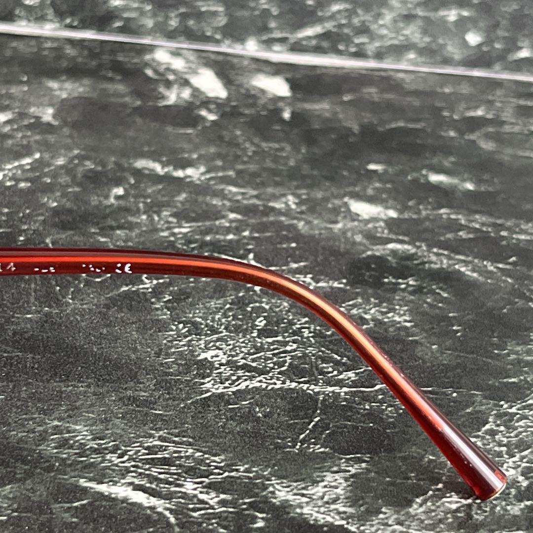 シャネル　サングラス　リムレス　ココマーク　赤　シルバー　カラーレンズ　y2k