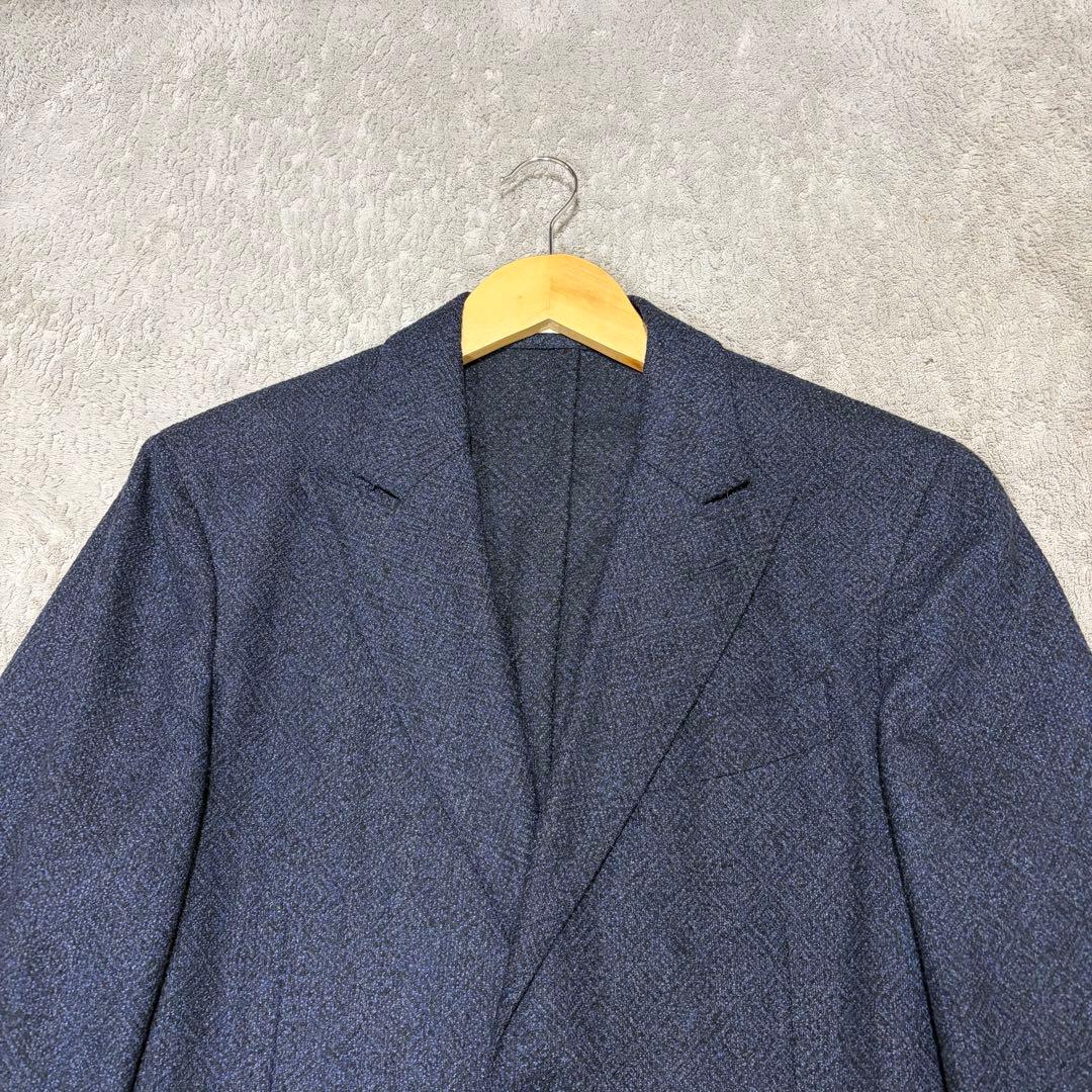 美品 L BOGGIOLI テーラードジャケット カシミヤ混 ネイビー