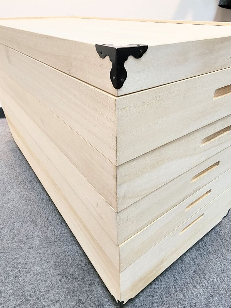 桐箱　5段　木製5段収納ユニット　きもの　和服　　おしゃれ　収納　キャスター付き