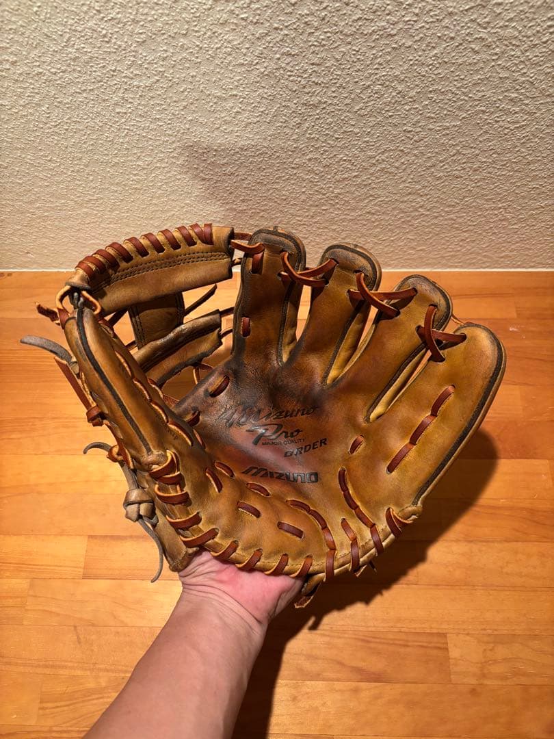 ミズノプロ 硬式 内野手用グローブ　全紐交換済　高品質レザー