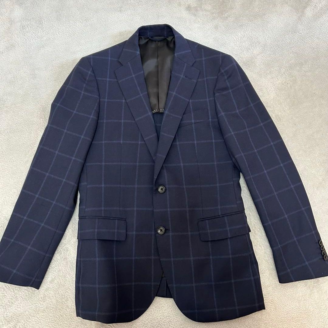SIMPLICITEplus ネイビー チェック柄 ビジネススーツ M