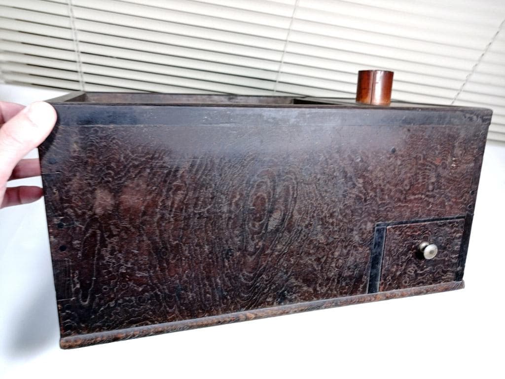 囲炉裏 江戸火鉢 長火鉢 無垢欅 銅落とし 手あぶり火鉢 小型 ミニサイズ