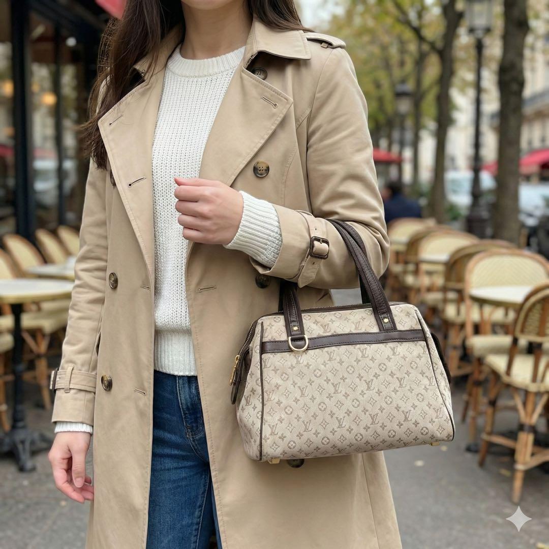 ルイヴィトン モノグラム・ミニ・ラン ジョセフィーヌPM ハンドバッグ カーキ