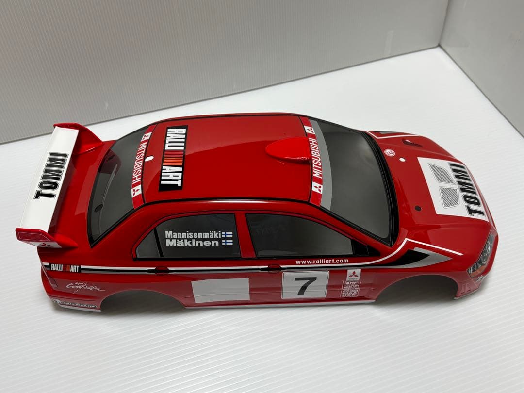 タミヤ 1/10 三菱ランサーエボリューションVII WRCボディ