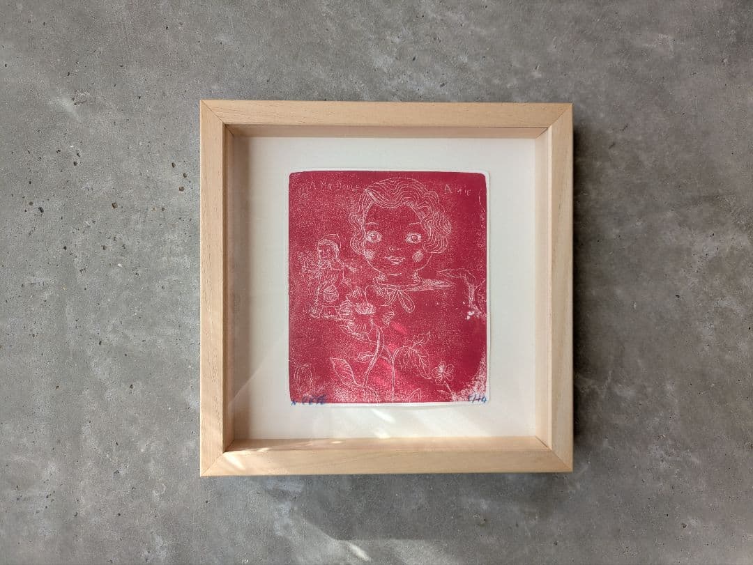 “希少”美品” ナタリーレテ 赤い木版画 限定版　アート　壁掛け　インテリア