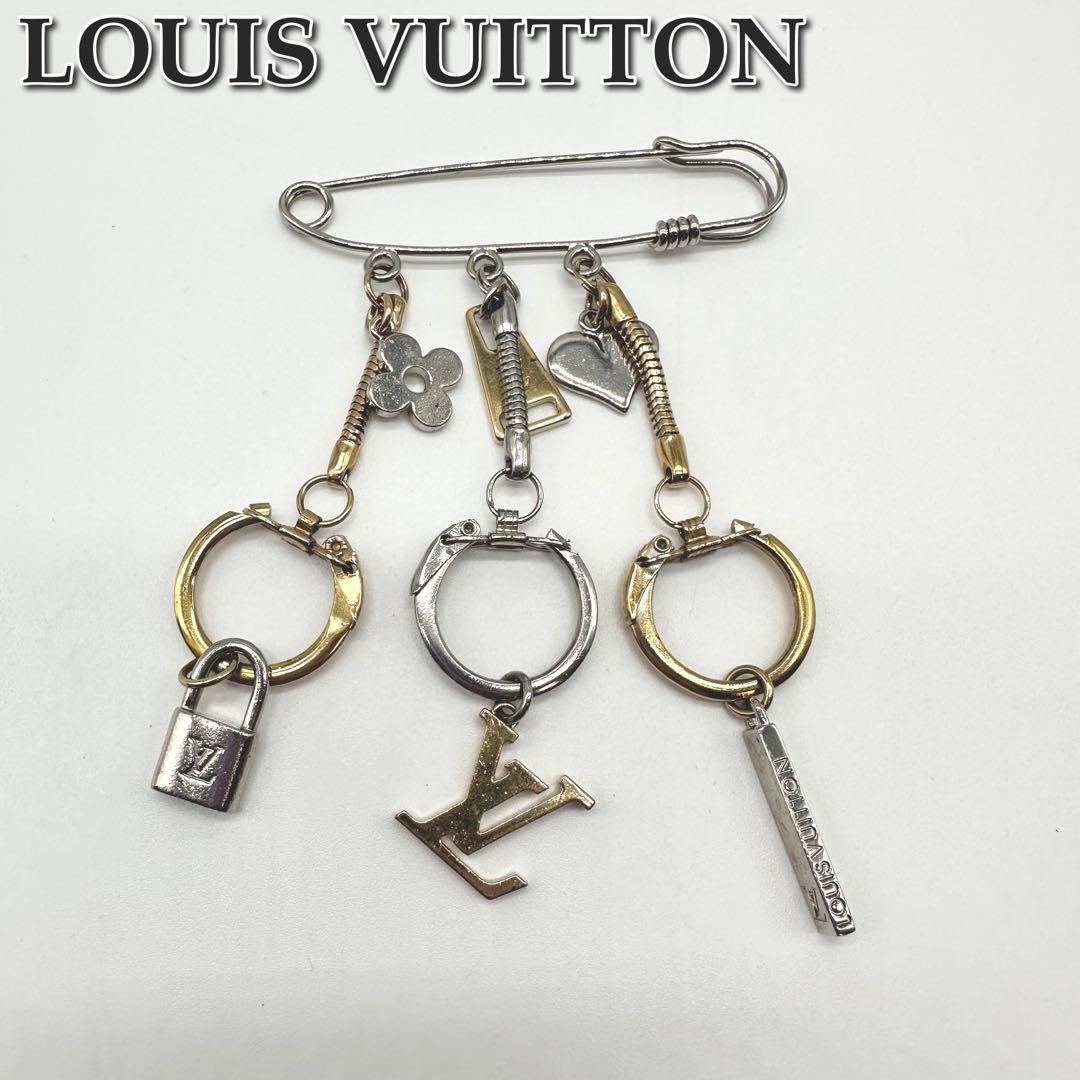 専用★LOUIS VUITTON メタルLVパドロックピンブローチ★C34