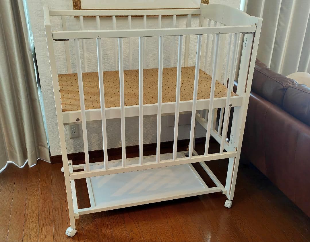 【みどり】ミニワンタッチハイベッド　プチ　ホワイト　石崎家具